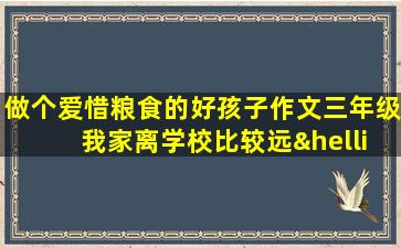 做个爱惜粮食的好孩子作文三年级 我家离学校比较远…